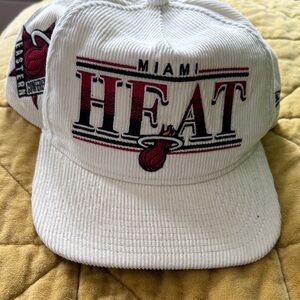 Miami Heat White Corduroy Cap